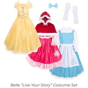 Disney Belle Costume Set with Yellow, Red, and Blue